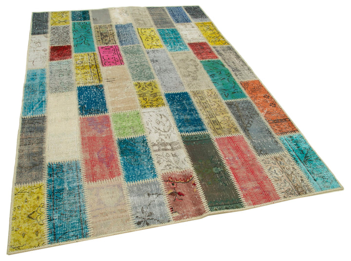 5x8 Multicolor Modern Patchwork Rug - 29563