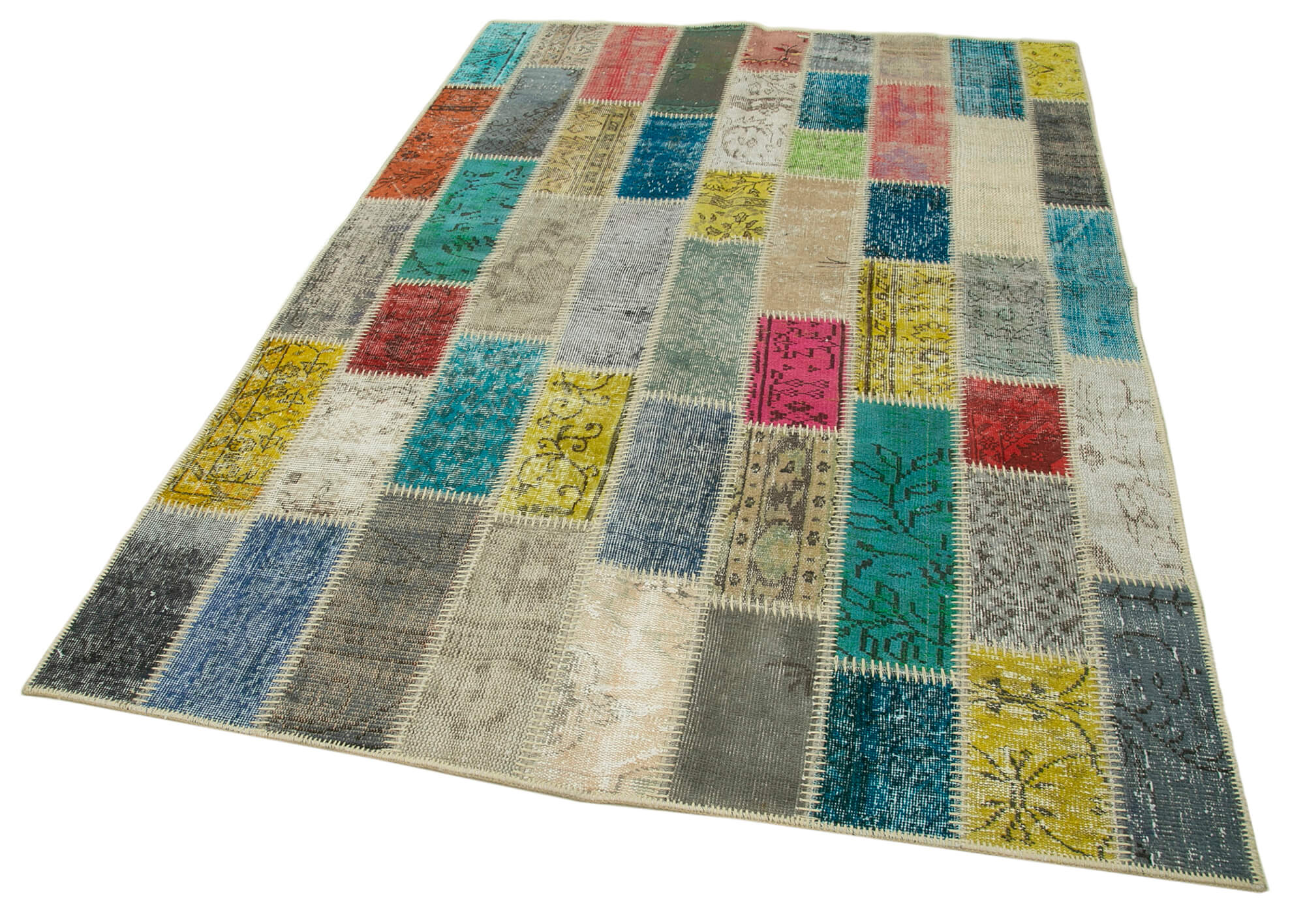 5x8 Multicolor Modern Patchwork Rug - 29563