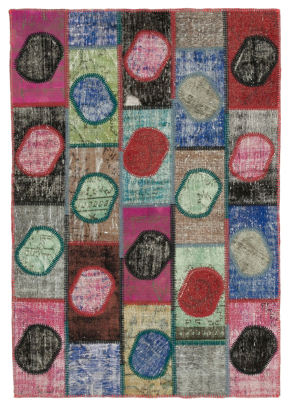 5x7 Multicolor Modern Patchwork Rug - 29564