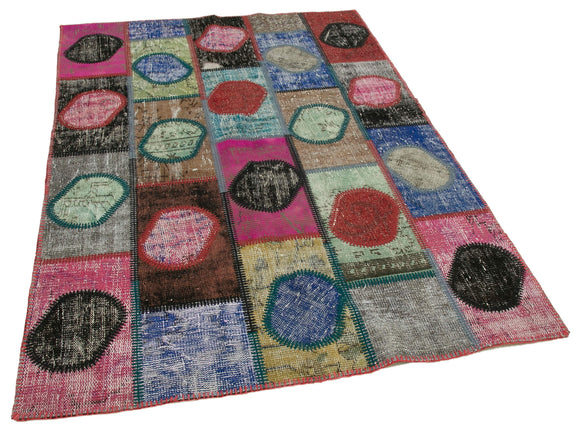 5x7 Multicolor Modern Patchwork Rug - 29564