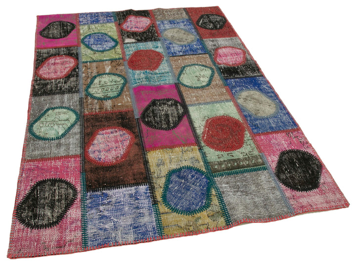 5x7 Multicolor Modern Patchwork Rug - 29564
