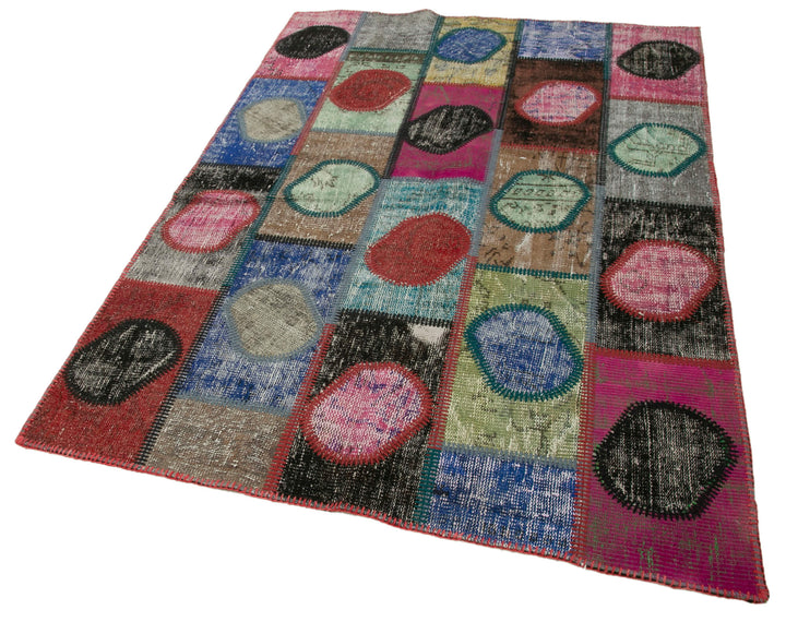 5x7 Multicolor Modern Patchwork Rug - 29564