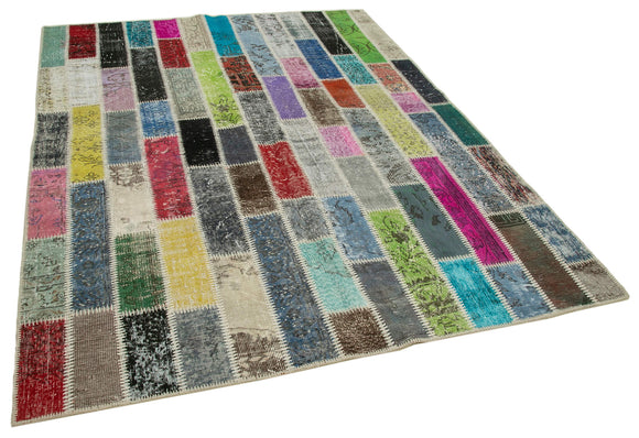 6x8 Multicolor Modern Patchwork Rug - 29569