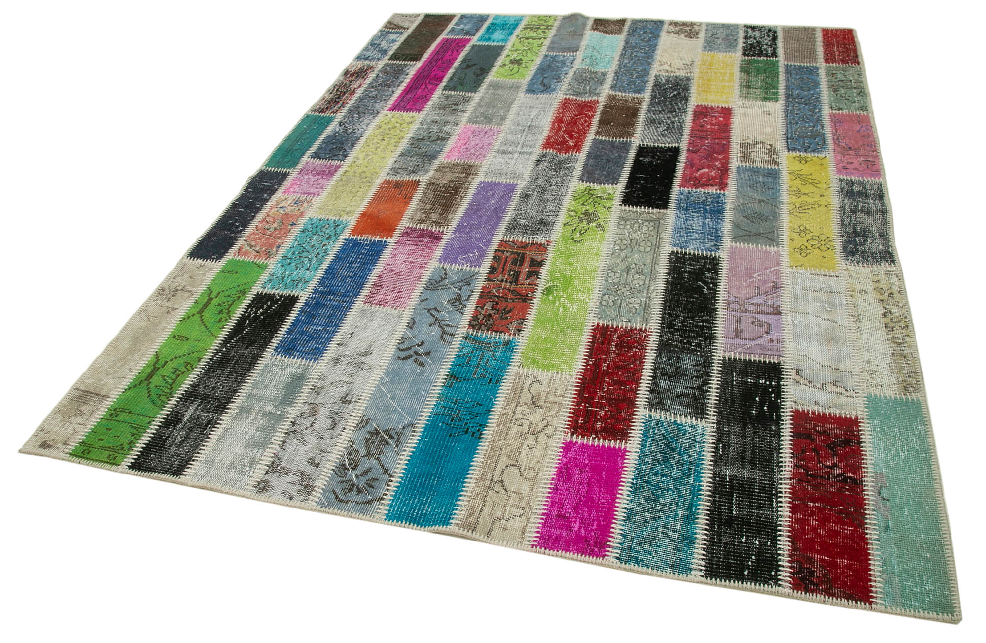 6x8 Multicolor Modern Patchwork Rug - 29569