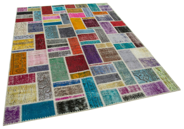 6x8 Multicolor Modern Patchwork Rug - 29570