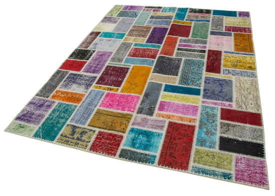 6x8 Multicolor Modern Patchwork Rug - 29570
