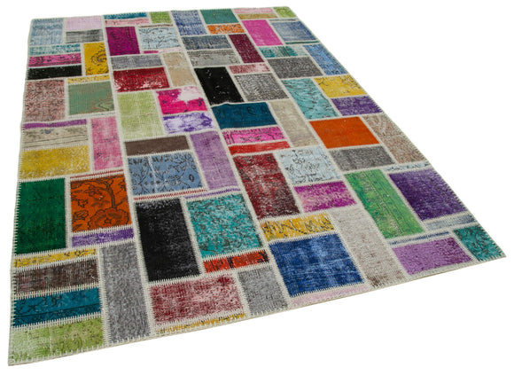 6x8 Multicolor Modern Patchwork Rug - 29571