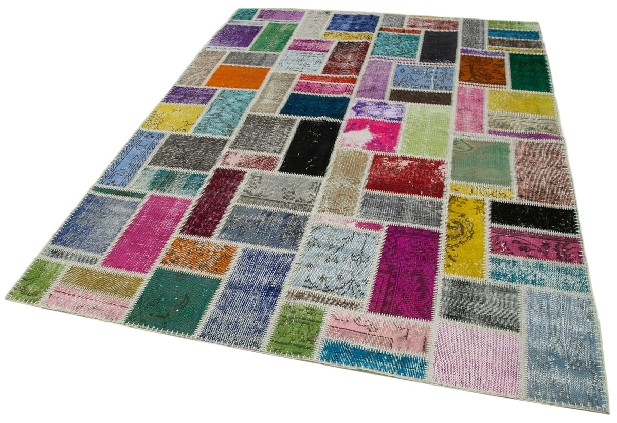 6x8 Multicolor Modern Patchwork Rug - 29571
