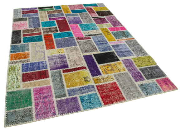 6x8 Multicolor Modern Patchwork Rug - 29572