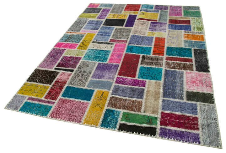 6x8 Multicolor Modern Patchwork Rug - 29572
