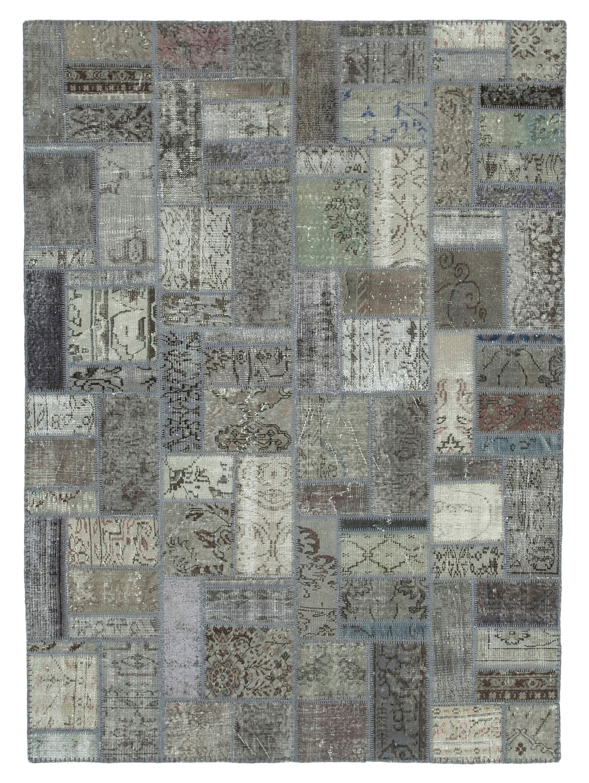 6x8 Grey Modern Patchwork Rug - 29573