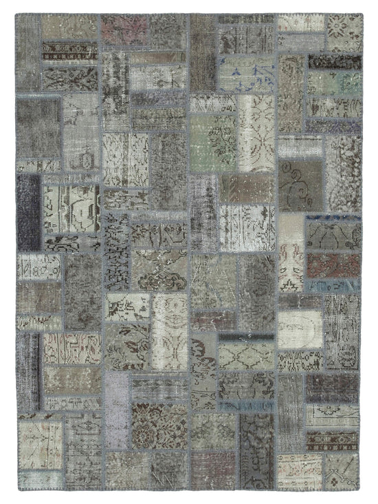 6x8 Grey Modern Patchwork Rug - 29573