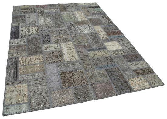 6x8 Grey Modern Patchwork Rug - 29573