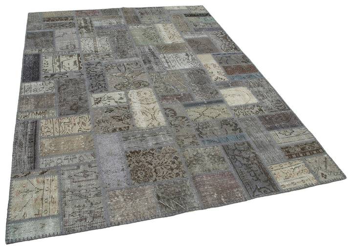 6x8 Grey Modern Patchwork Rug - 29573