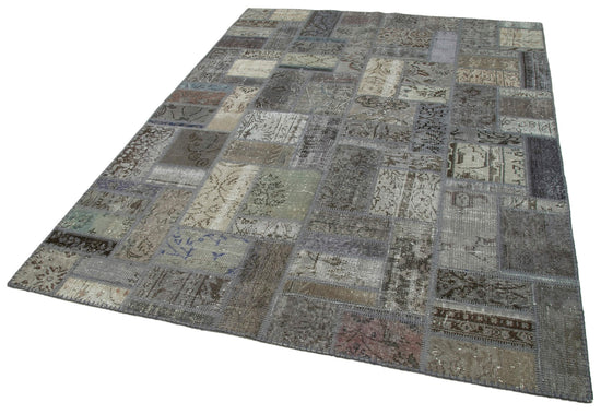 6x8 Grey Modern Patchwork Rug - 29573