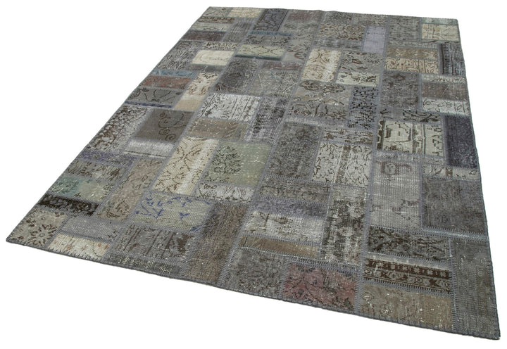 6x8 Grey Modern Patchwork Rug - 29573