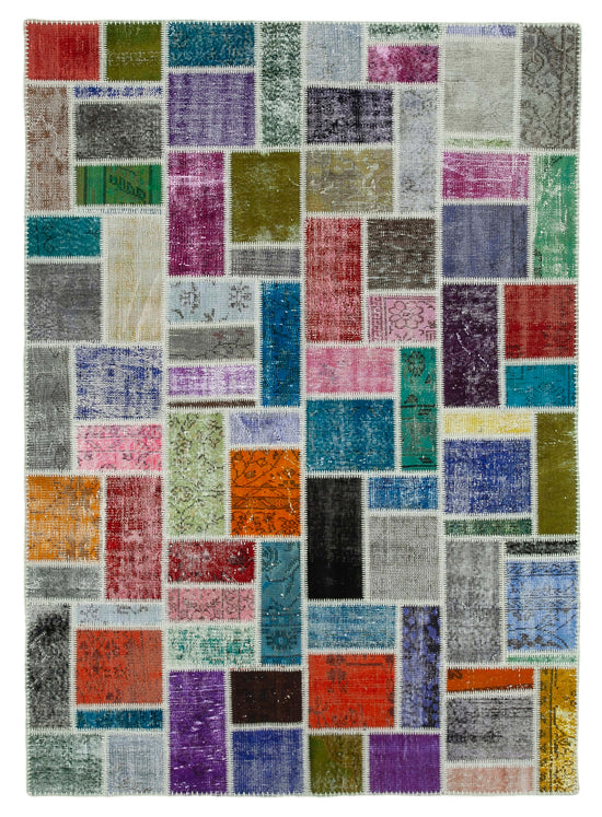 6x8 Multicolor Modern Patchwork Rug - 29574
