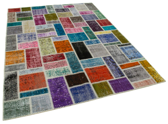 6x8 Multicolor Modern Patchwork Rug - 29574