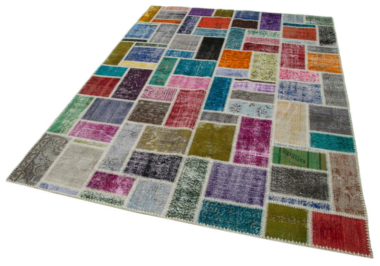 6x8 Multicolor Modern Patchwork Rug - 29574