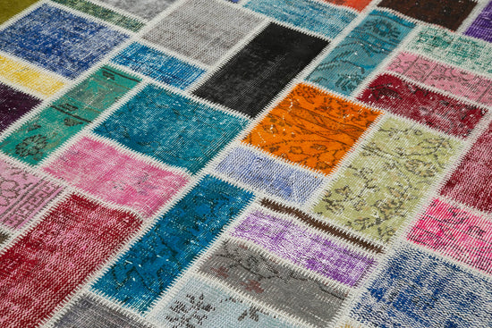 6x8 Multicolor Modern Patchwork Rug - 29574