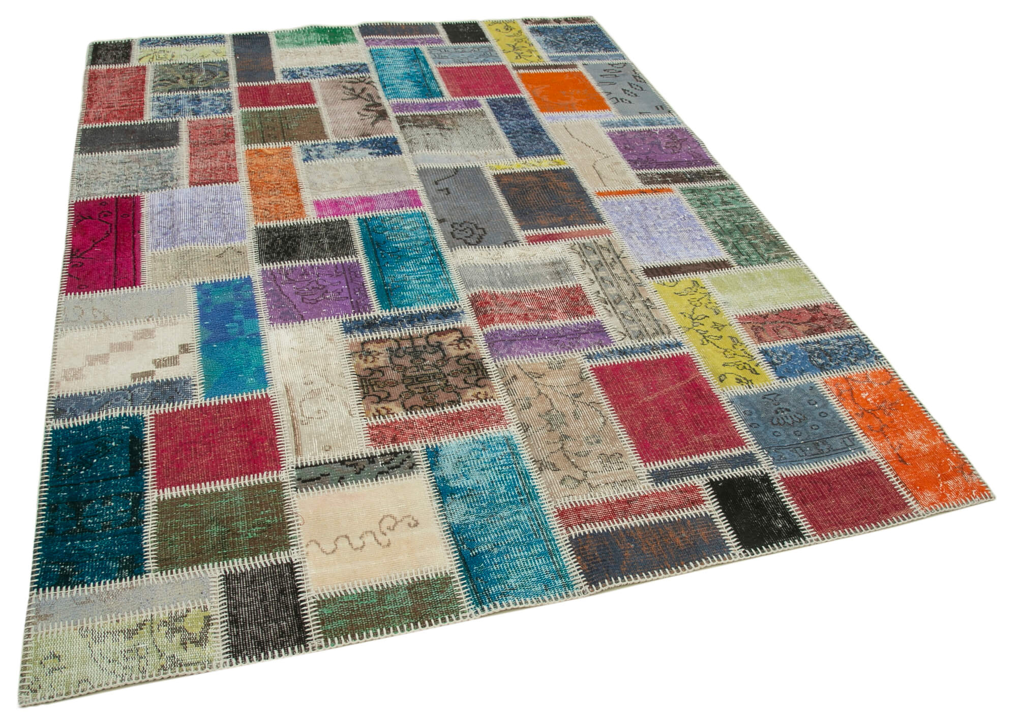 6x8 Multicolor Modern Patchwork Rug - 29575