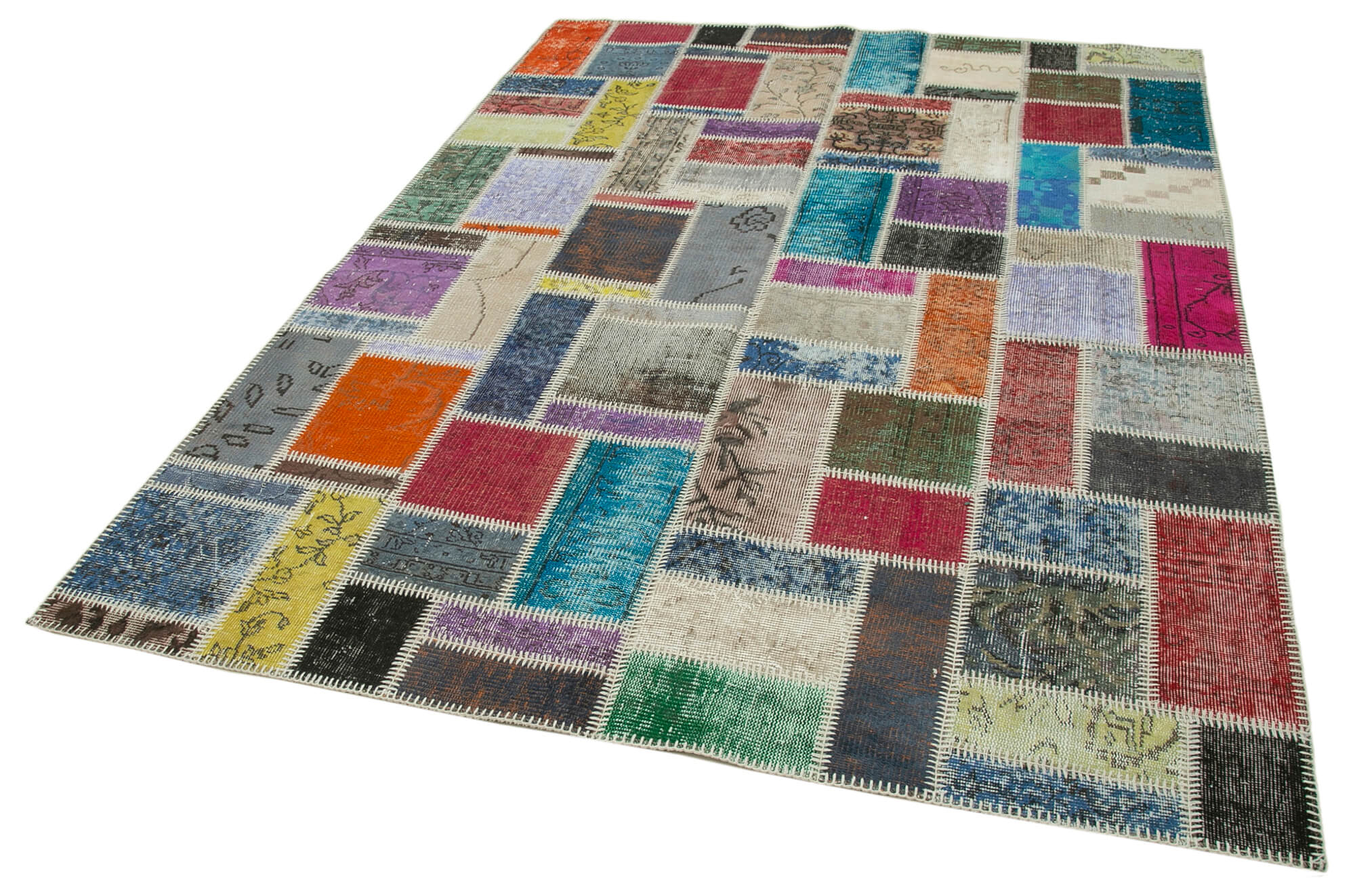 6x8 Multicolor Modern Patchwork Rug - 29575