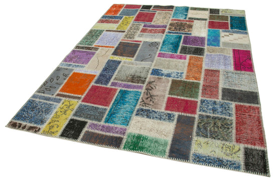 6x8 Multicolor Modern Patchwork Rug - 29575