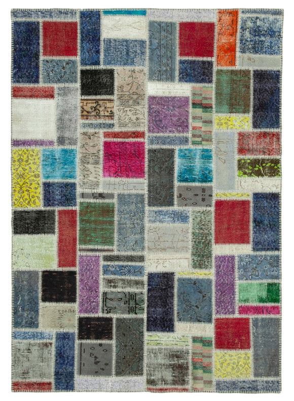 6x8 Multicolor Modern Patchwork Rug - 29576