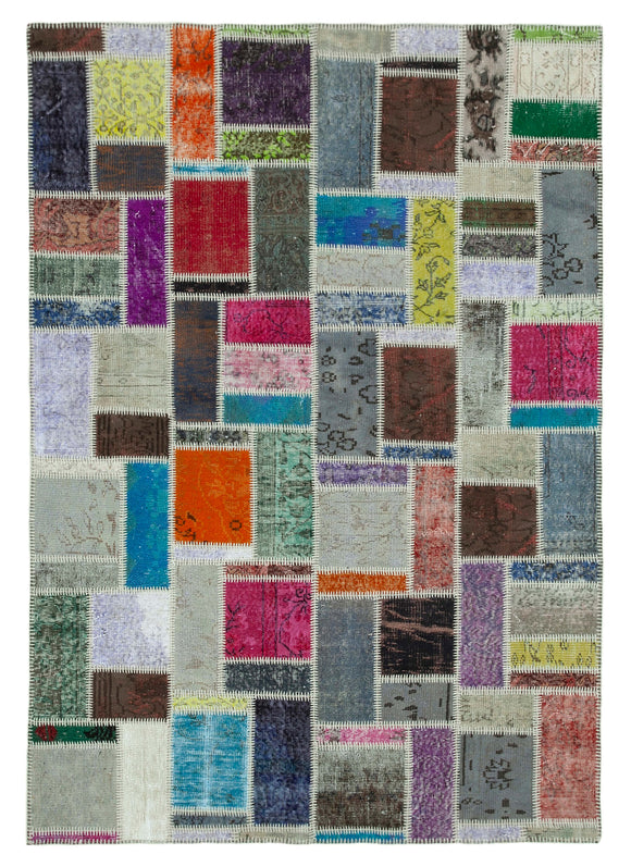 6x8 Multicolor Modern Patchwork Rug - 29577