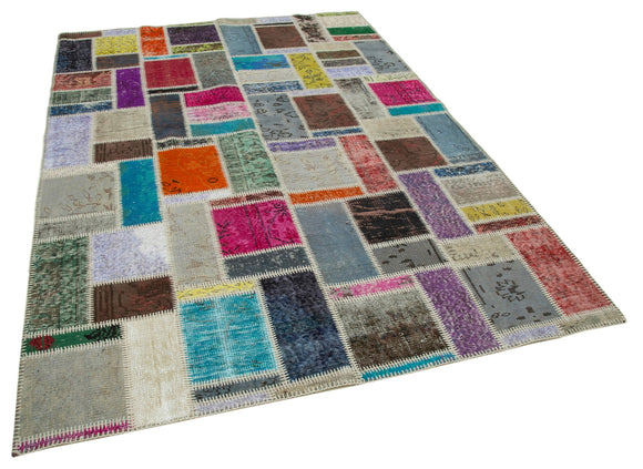 6x8 Multicolor Modern Patchwork Rug - 29577