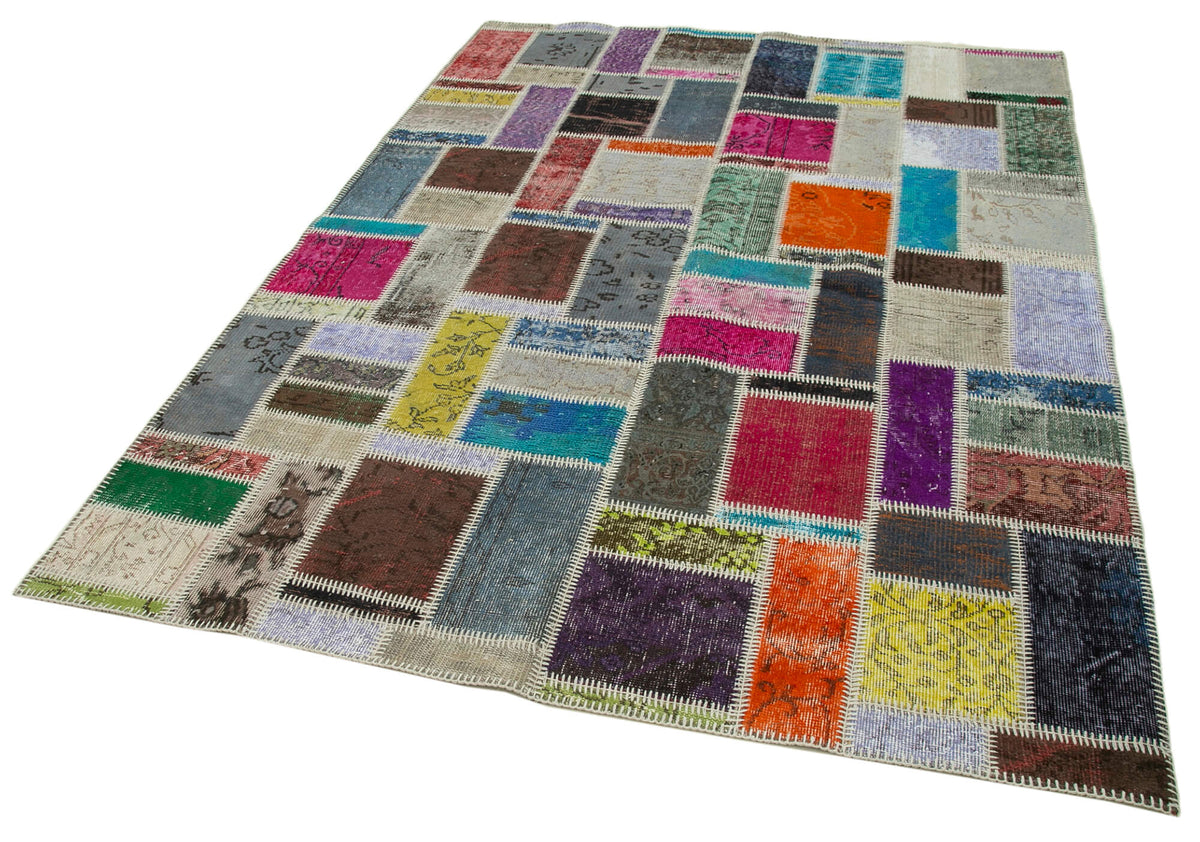6x8 Multicolor Modern Patchwork Rug - 29577