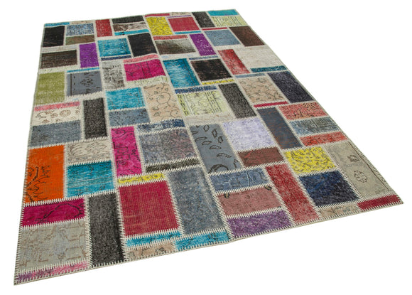 6x8 Multicolor Modern Patchwork Rug - 29578