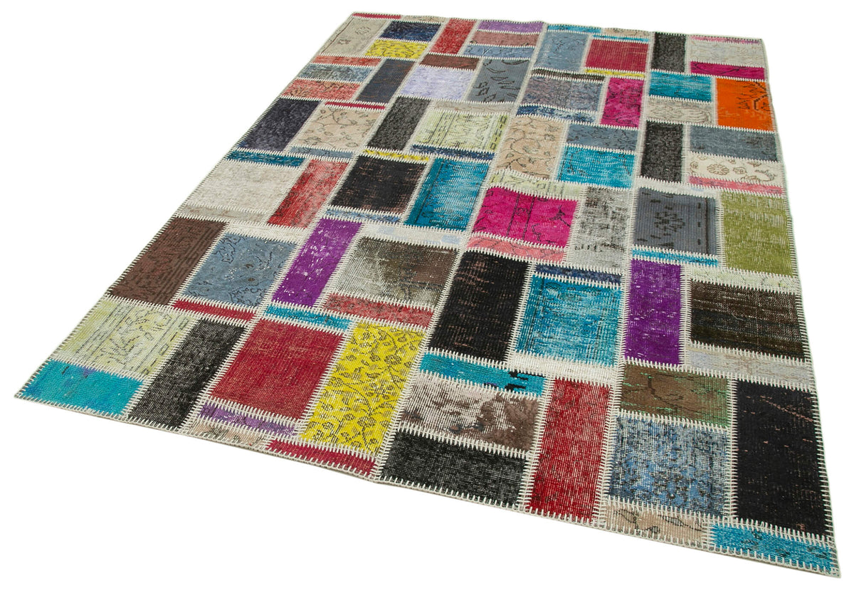 6x8 Multicolor Modern Patchwork Rug - 29578