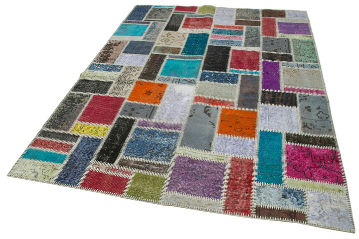 6x8 Multicolor Modern Patchwork Rug - 29579