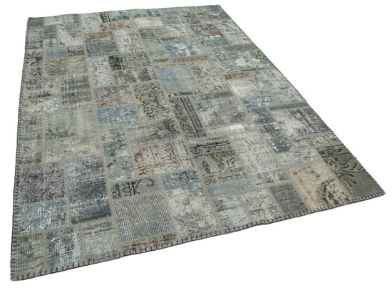 6x8 Grey Modern Patchwork Rug - 29581