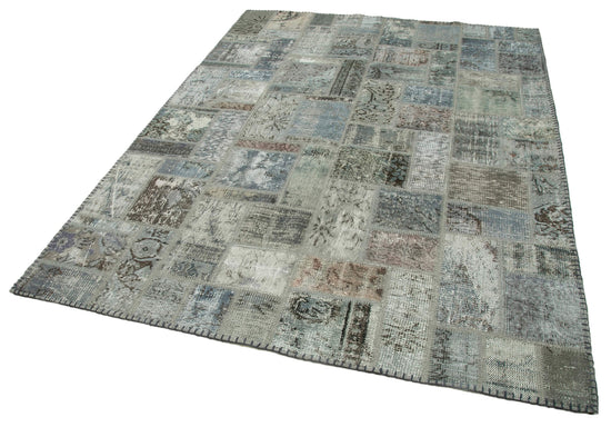 6x8 Grey Modern Patchwork Rug - 29581