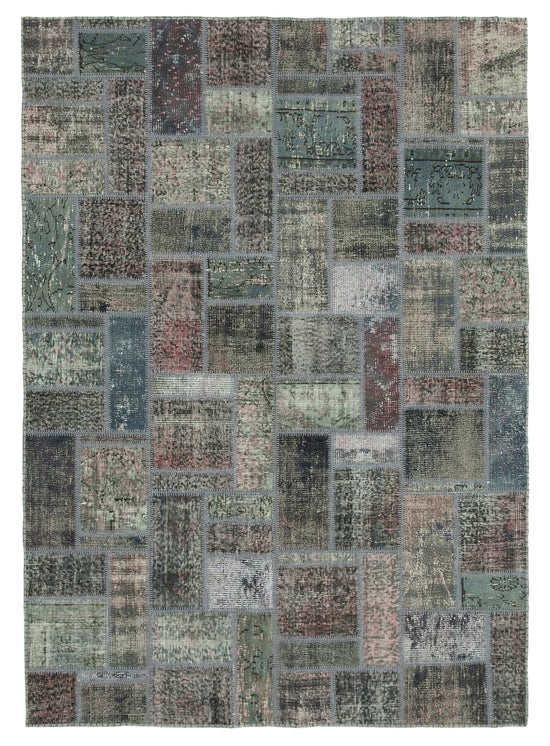 6x8 Grey Modern Patchwork Rug - 29585