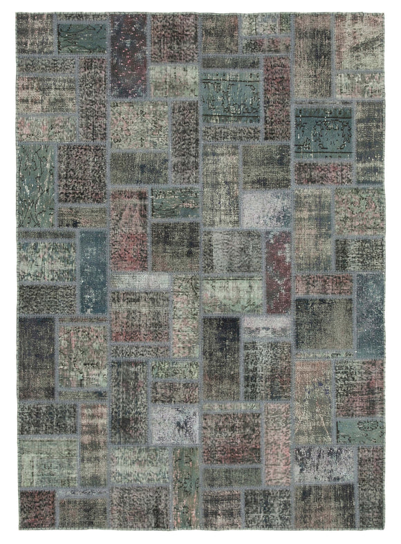 6x8 Grey Modern Patchwork Rug - 29585