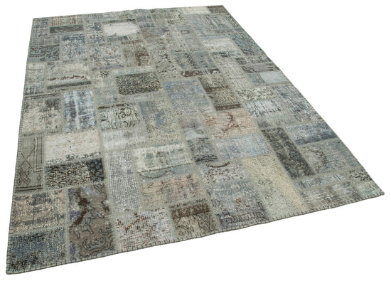 6x8 Grey Modern Patchwork Rug - 29586