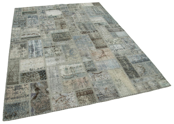 6x8 Grey Modern Patchwork Rug - 29586