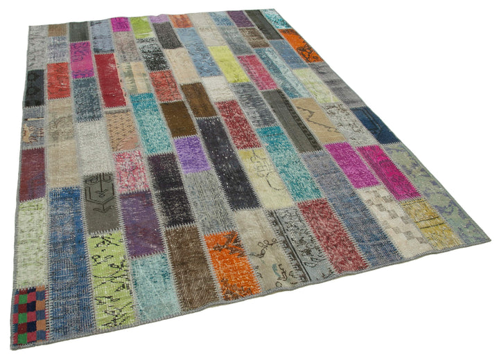 6x8 Multicolor Modern Patchwork Rug - 29587