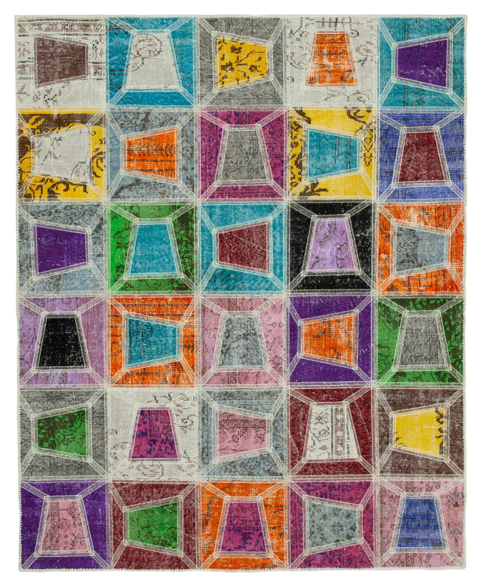 6x8 Multicolor Modern Patchwork Rug - 29588
