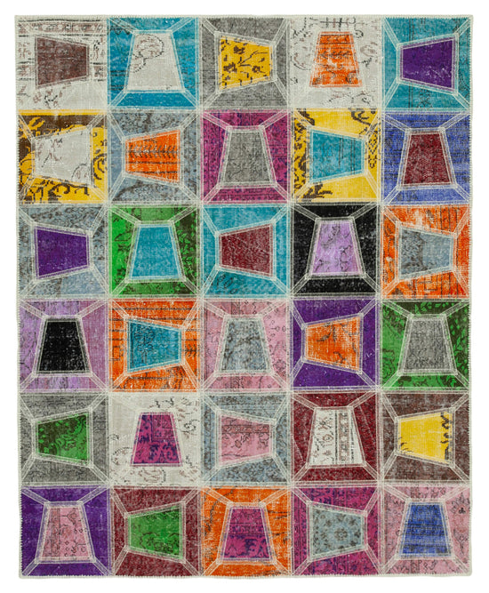 6x8 Multicolor Modern Patchwork Rug - 29588
