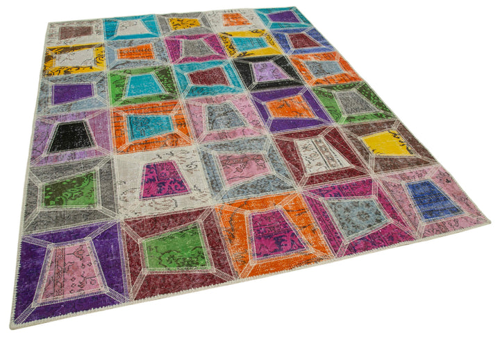 6x8 Multicolor Modern Patchwork Rug - 29588