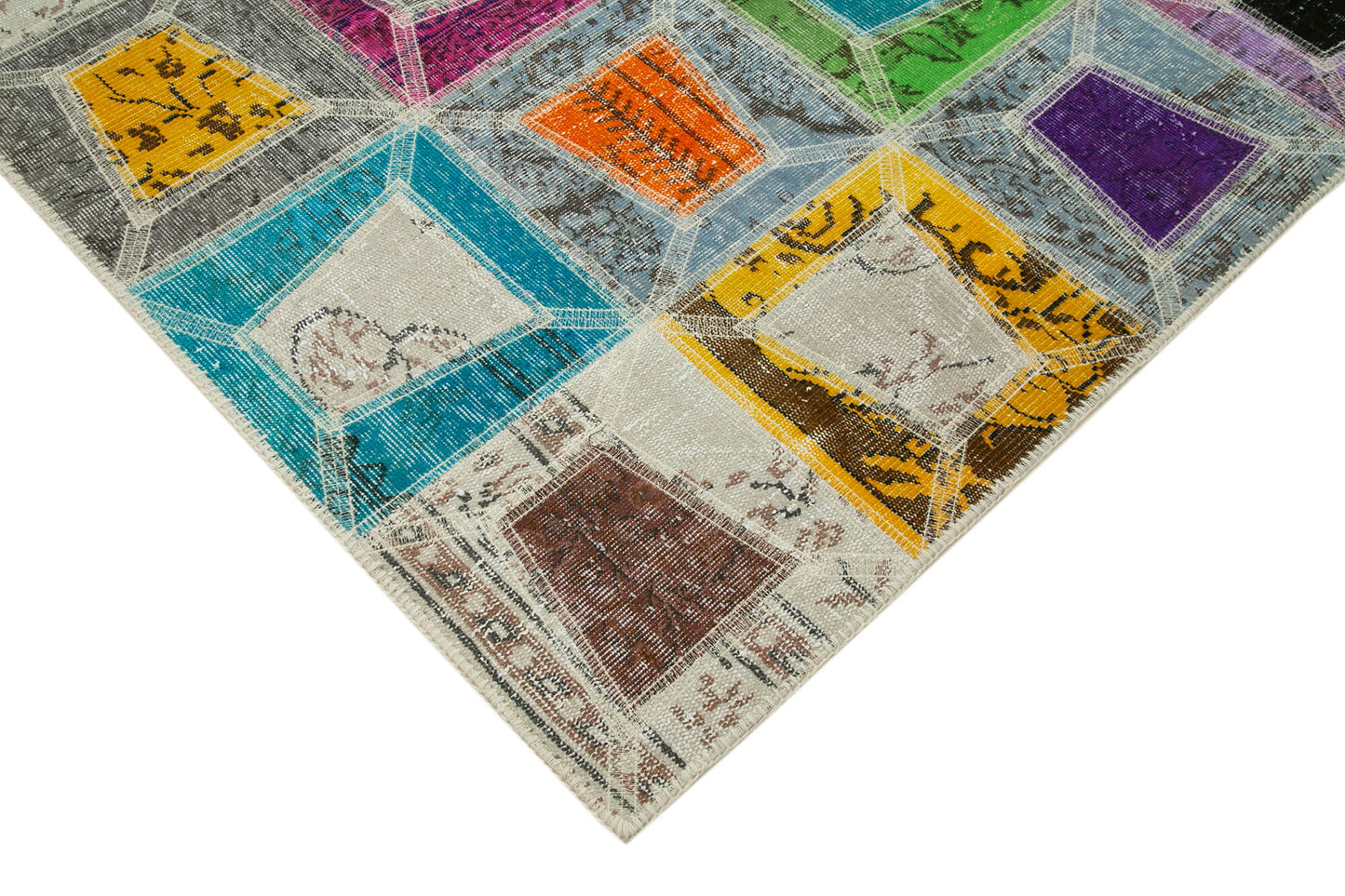 6x8 Multicolor Modern Patchwork Rug - 29588