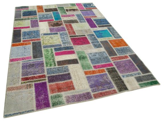 6x8 Multicolor Modern Patchwork Rug - 29589