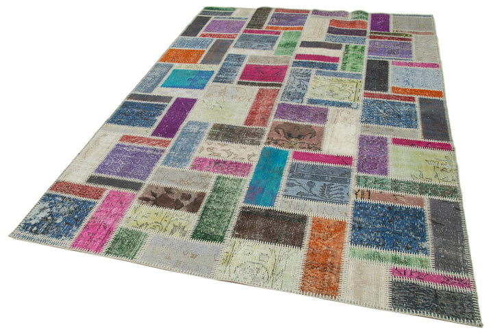 6x8 Multicolor Modern Patchwork Rug - 29589