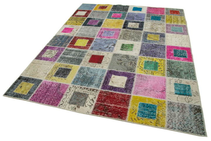 6x8 Multicolor Modern Patchwork Rug - 29590
