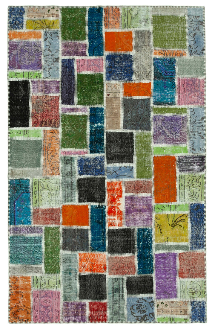 5x8 Multicolor Modern Patchwork Rug - 29593