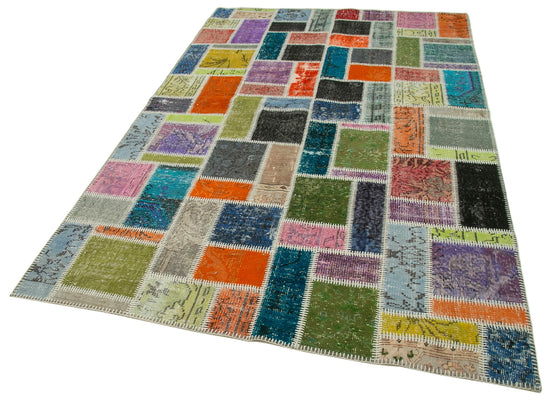 5x8 Multicolor Modern Patchwork Rug - 29593